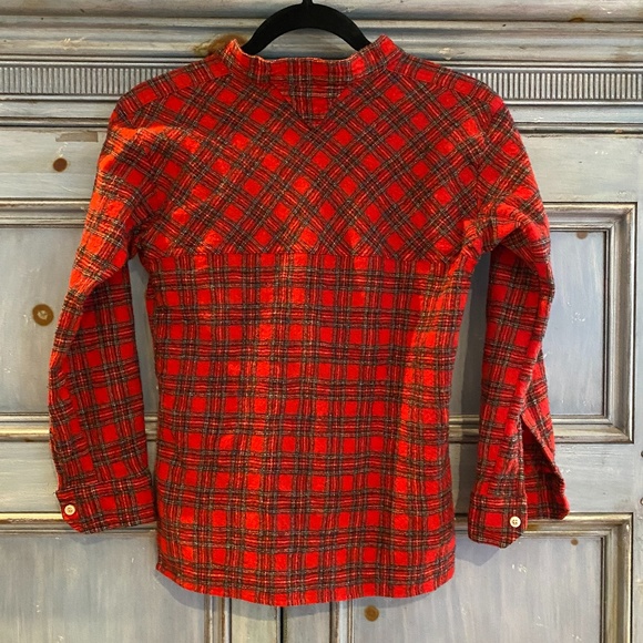 Isabel Morant Etoile red wool blend plaid shirt size 0 - Picture 5 of 6